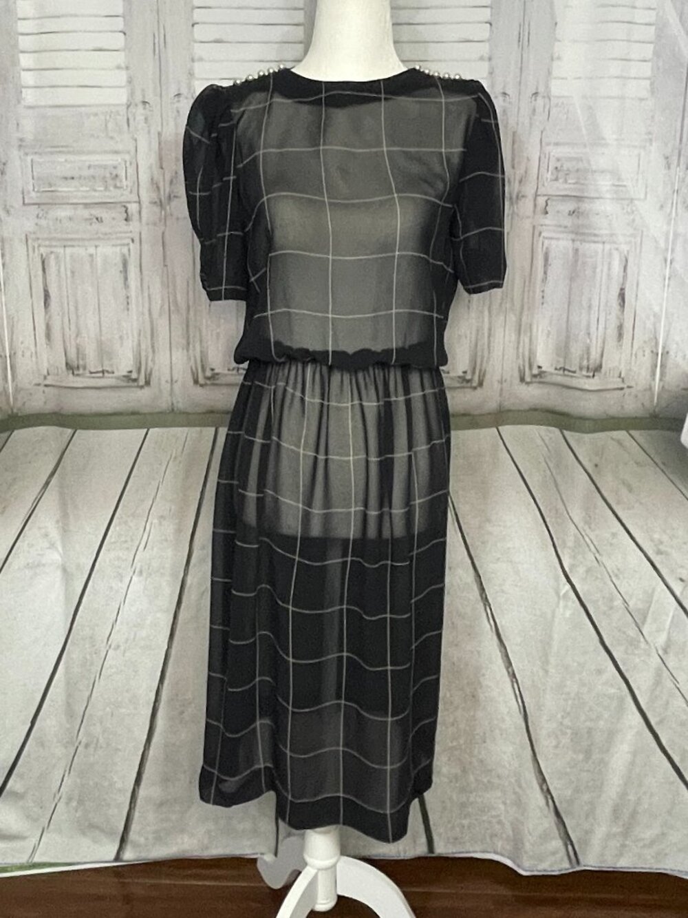 Vintage 80s Sheer Dress